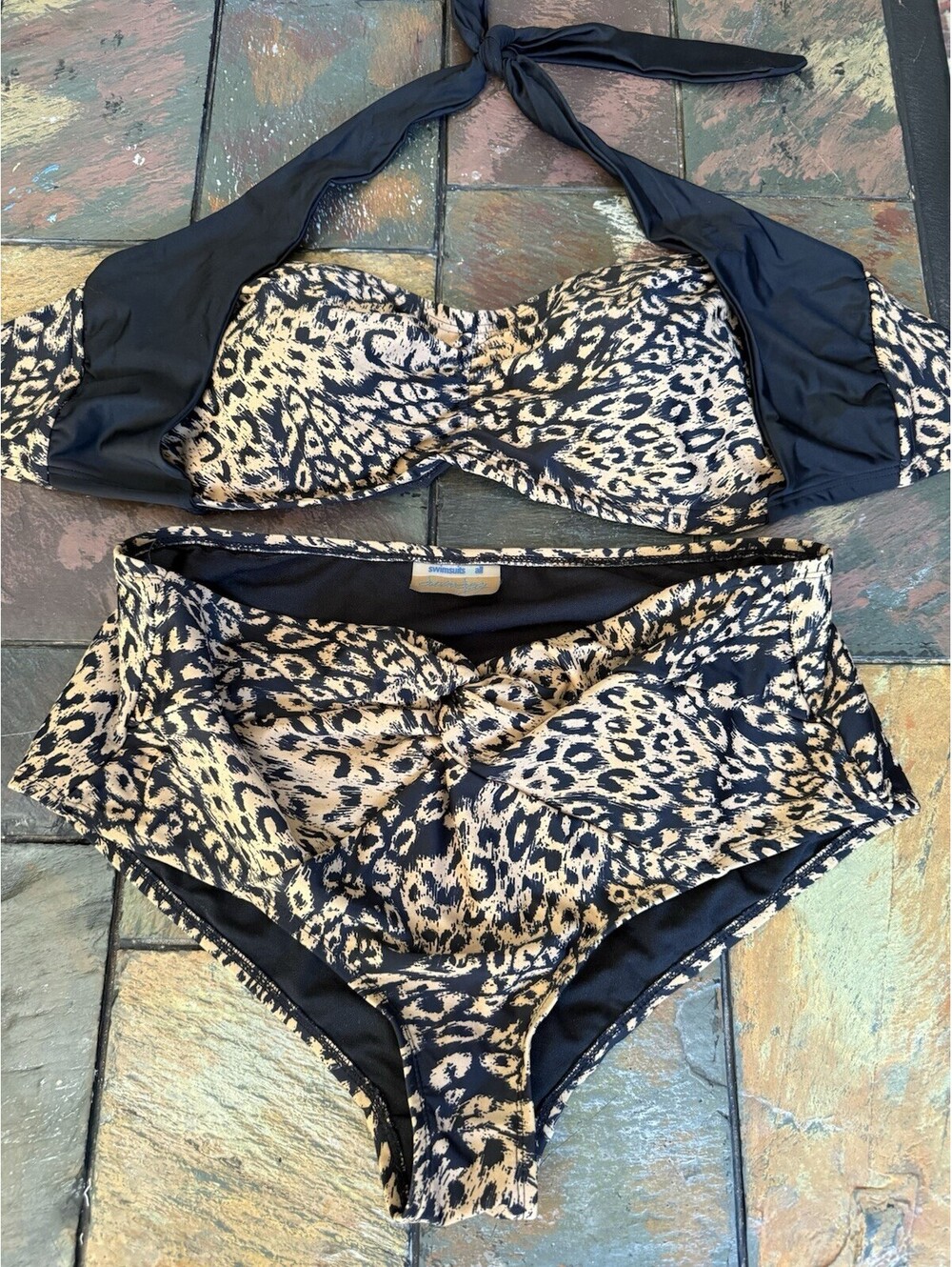 Swimsuits For All SwimSexy Women's 18 Leopard Print High Waist Bikini Suit 2pc